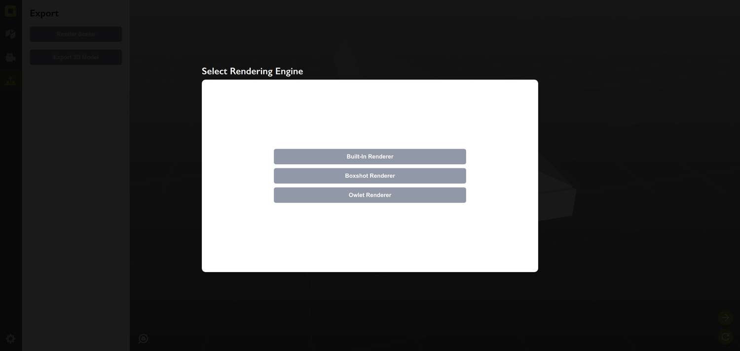 Renderer selector in Origami