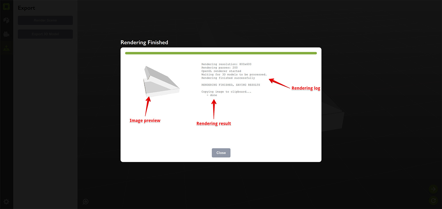 Rendering scene in Origami