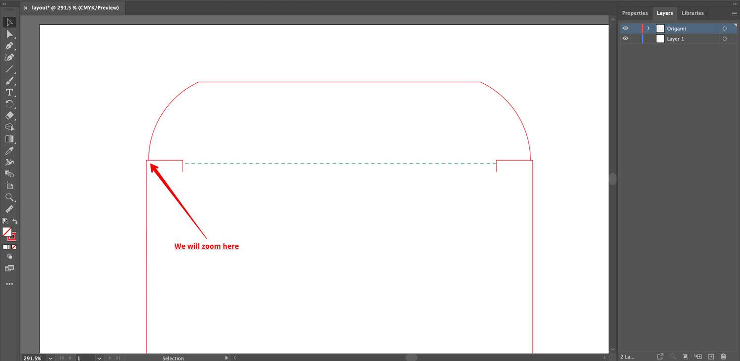 Dieline with misaligned elements in Adobe Illustrator