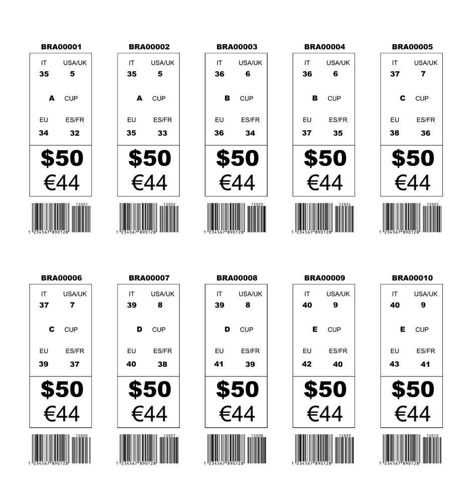 Output PDF file with price tags