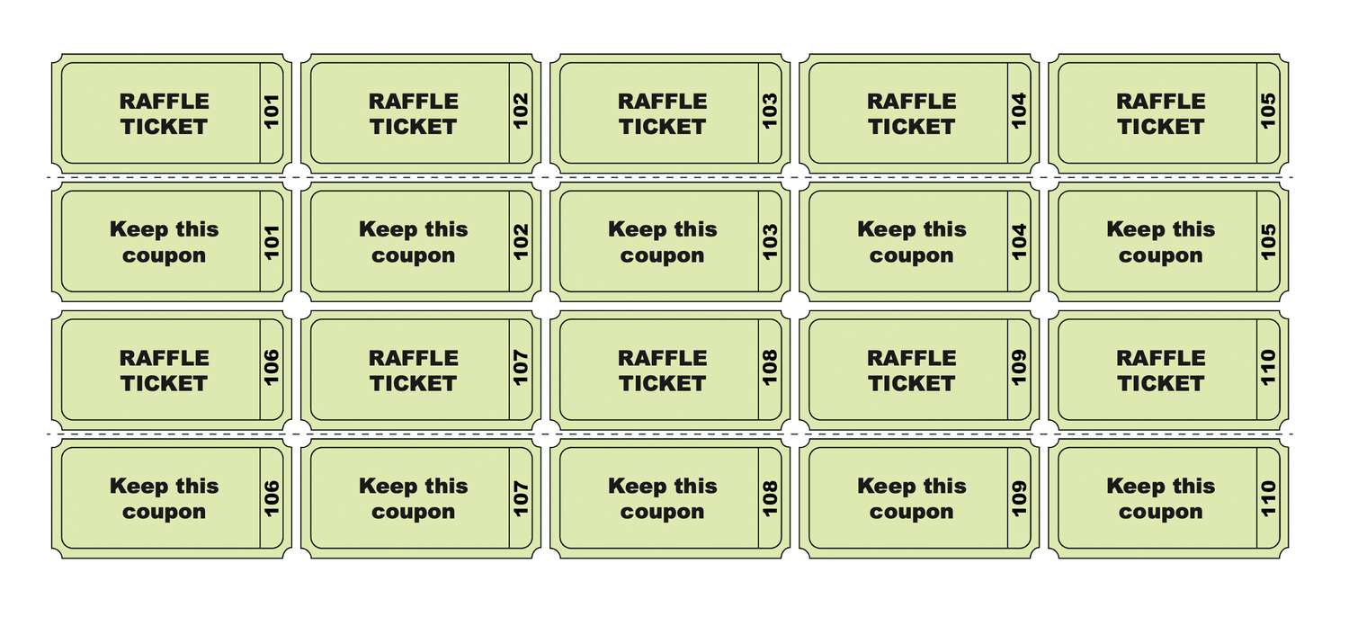 PDF file with raffle tickets made in Ticket Wizard